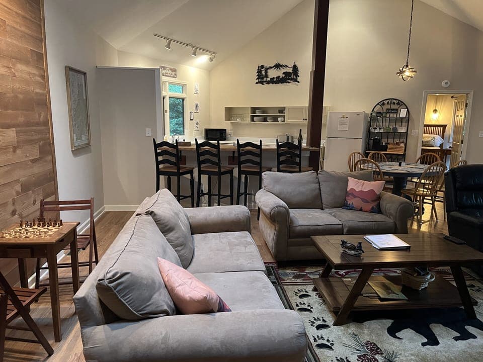 Open plan with sky lights.  You may not need to flip a switch until nighttime!