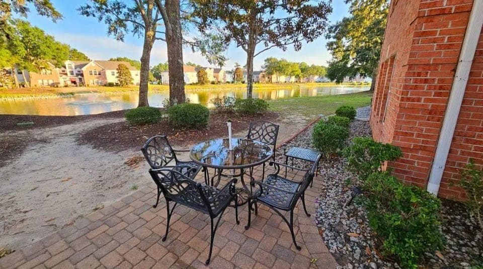Patio area for our building