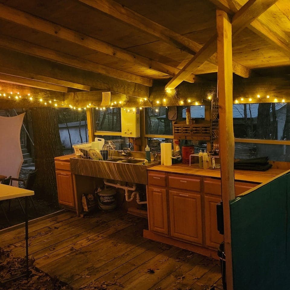 Covered outdoor kitchen