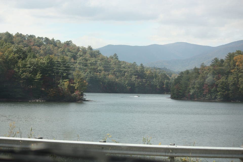 Picture of lake from bridge on the way to our house