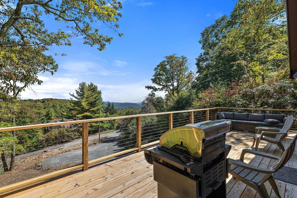 An idea of the views from the deck area. Note the grill and ample seats/space.