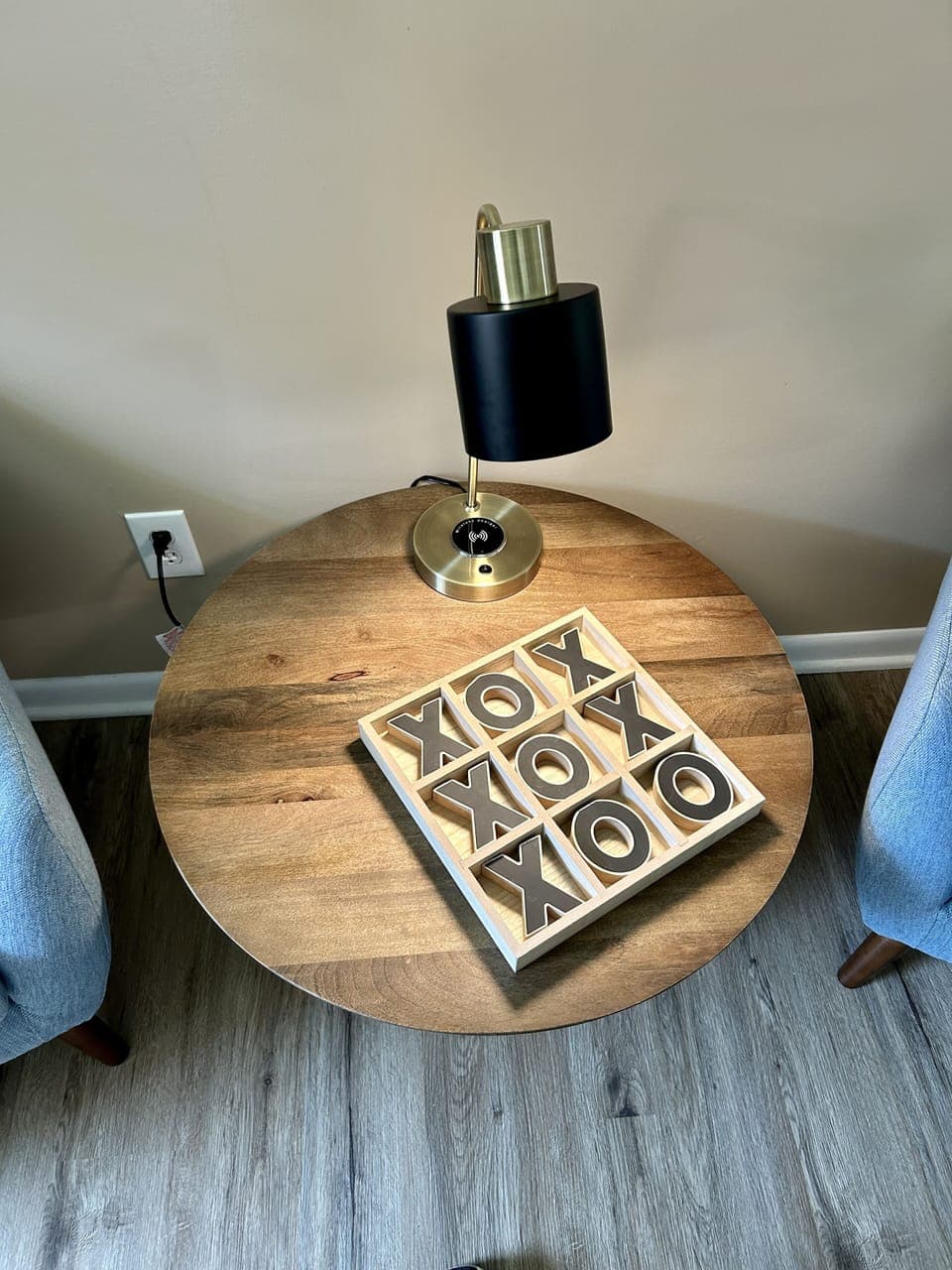 Have some fun with Tic-Tac-Toe! (P.s. light base is a wireless phone charger 😉).